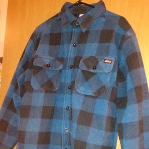 Men's NEW Lined Flannel Shirt Jacket By "Dickies" * Blue & Black * M/M (38-40)